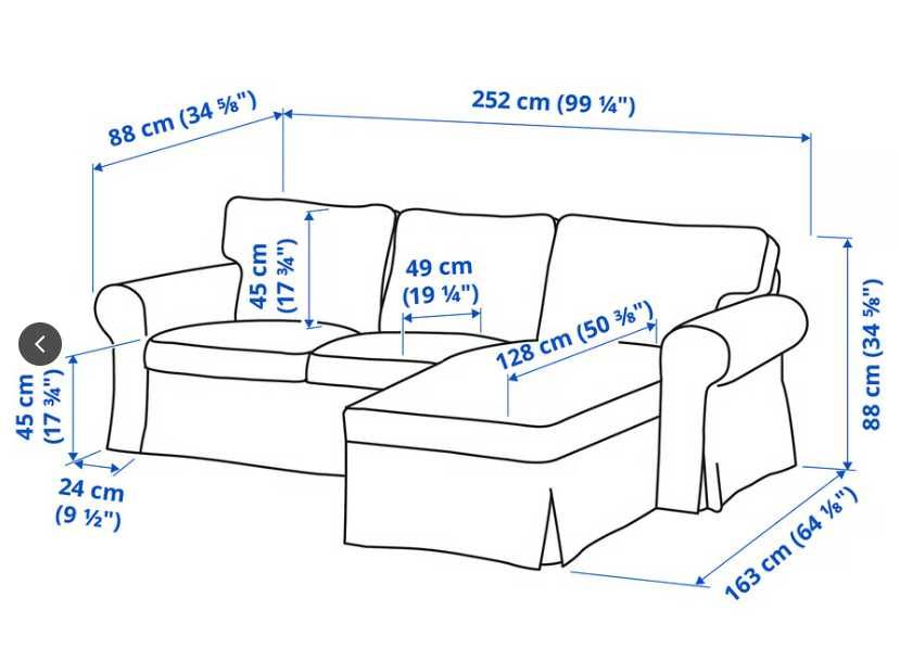 Sofá Ikea modelo ektorp de 3 lugares e chaise longue