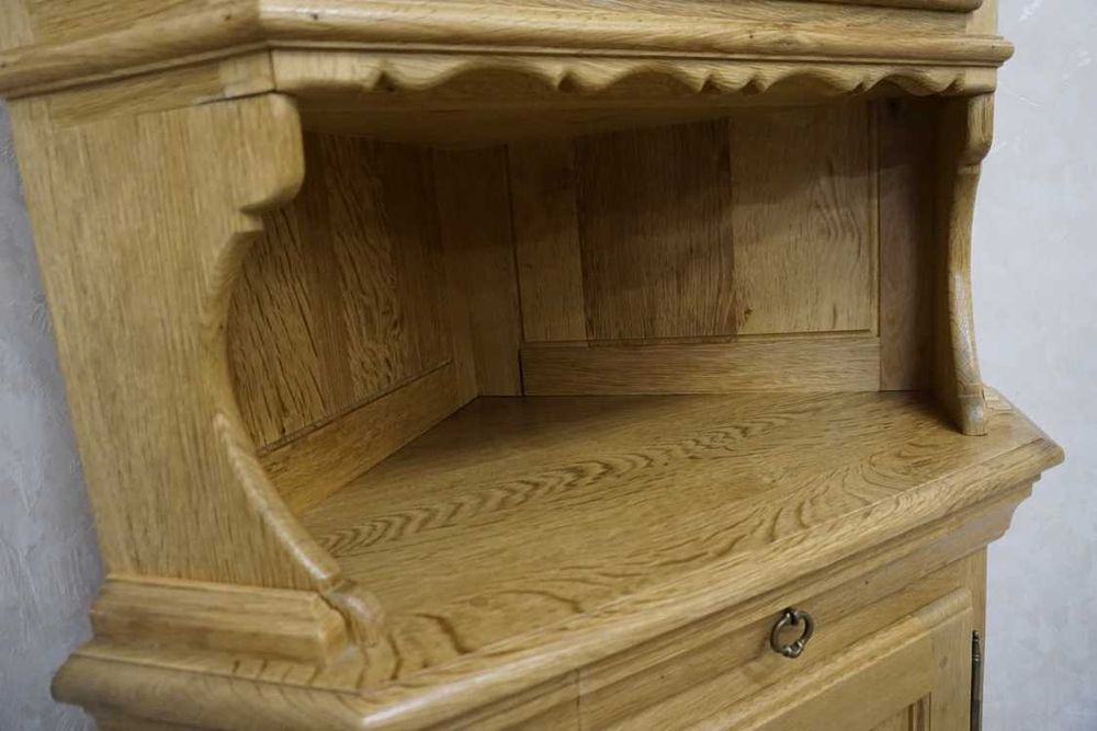 Witryna Narożna z Litego Dębu Jasna Naturalna 61/61 cm   (P-1384)