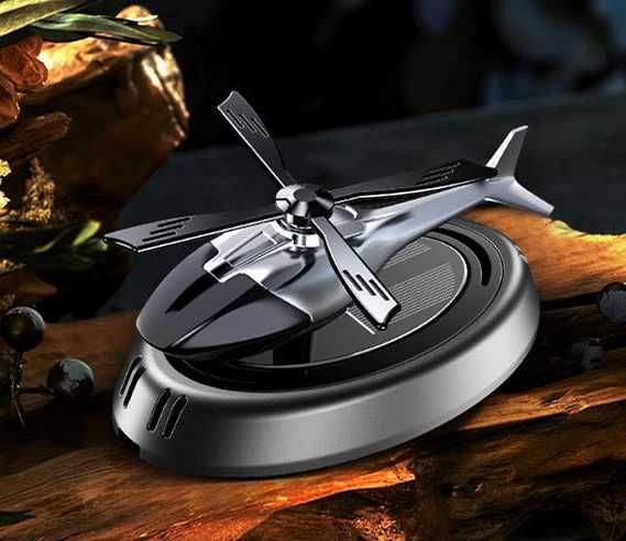 Автомобильный ароматизатор вертолет на солнечной панели + пропитка