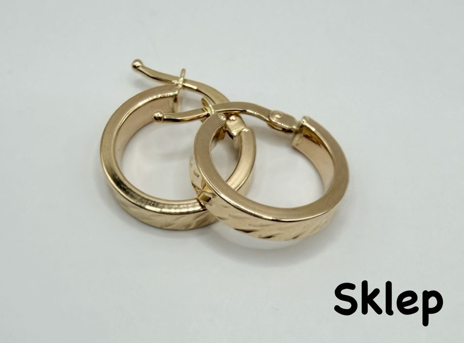 Złote Kolczyki Koła Kółka Pr.585 NOWE !!!