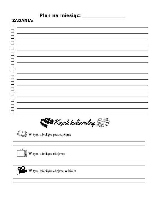 Planer kalendarz dla miłośników filmów i książek – idealny prezent!