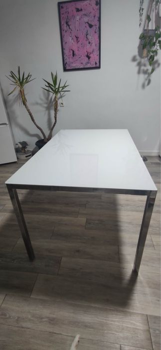 Mesa de de vidro branco