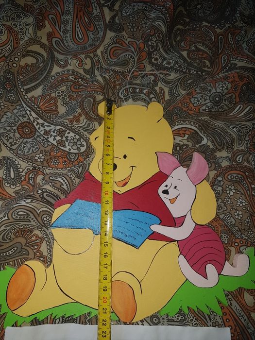 Plecak+drewniany obrazek Kubuś Puchatek