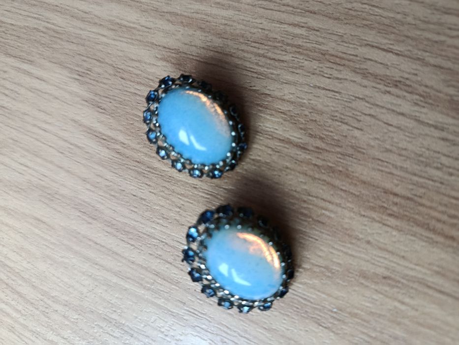 Клипсы винтажные с лунным камнем