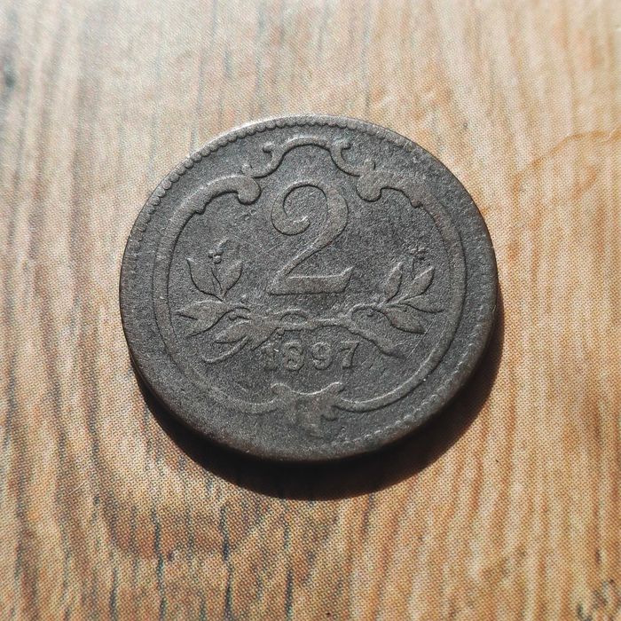 Moneta 2 Heller 1897 rok Austria