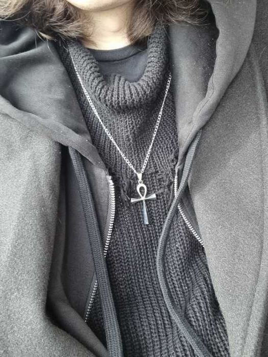 Ankh cruz Egito cor prata
