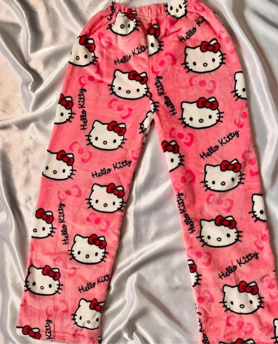 Плюшеві штани Hello Kitty, піжамні штани з Hello kitty, піжама