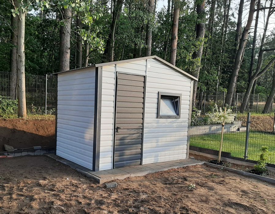 GRAFIT Garaż Blaszany Na narzędzia Schowek-Wiatka ogrodowa - Maj-Blach