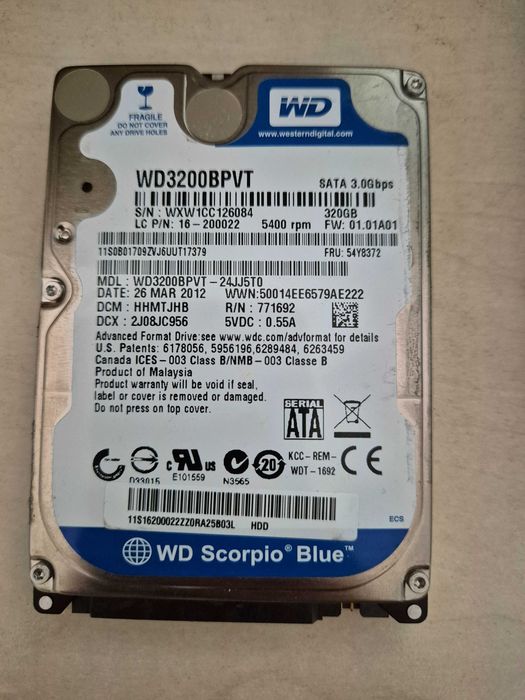 Dysk 2.5" WD3200BPVT 320GB