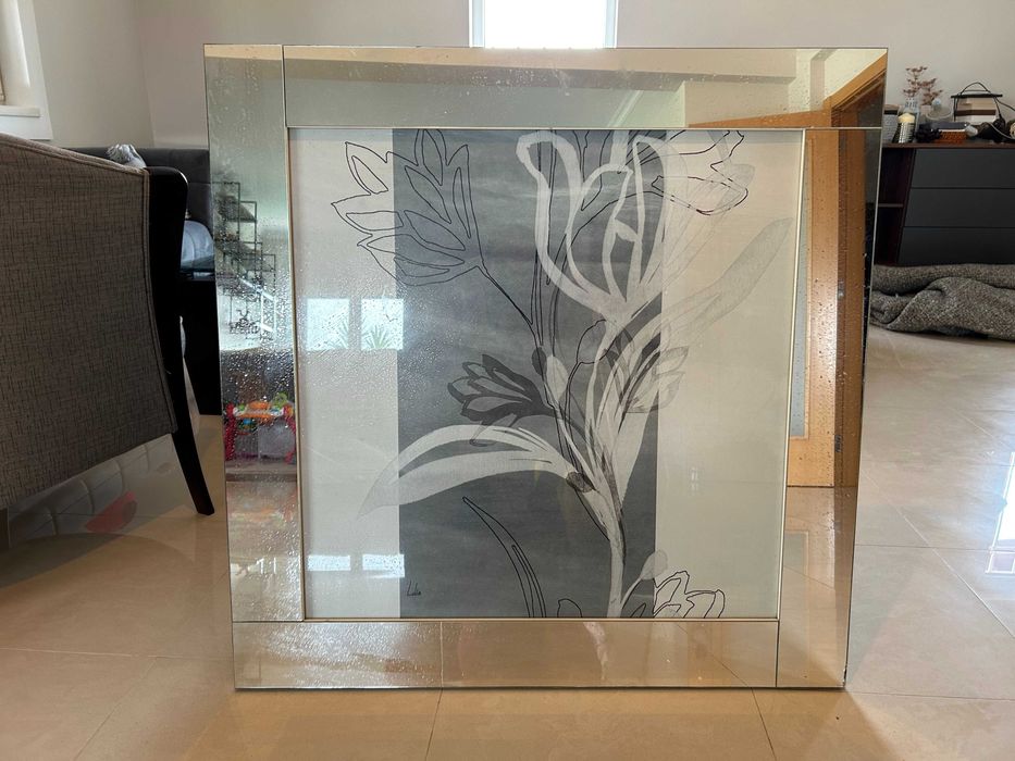Quadro com moldura espelhada (0,90m x 0,90m)