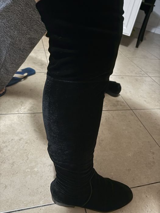 Botas camurca em preto. Tamanho 37