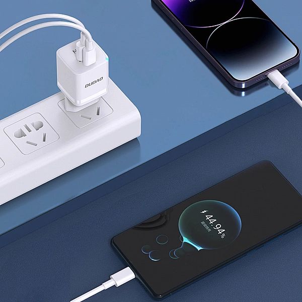 Ładowarka sieciowa GaN 33W PPS USB C/USB Dudao A13Pro - biała