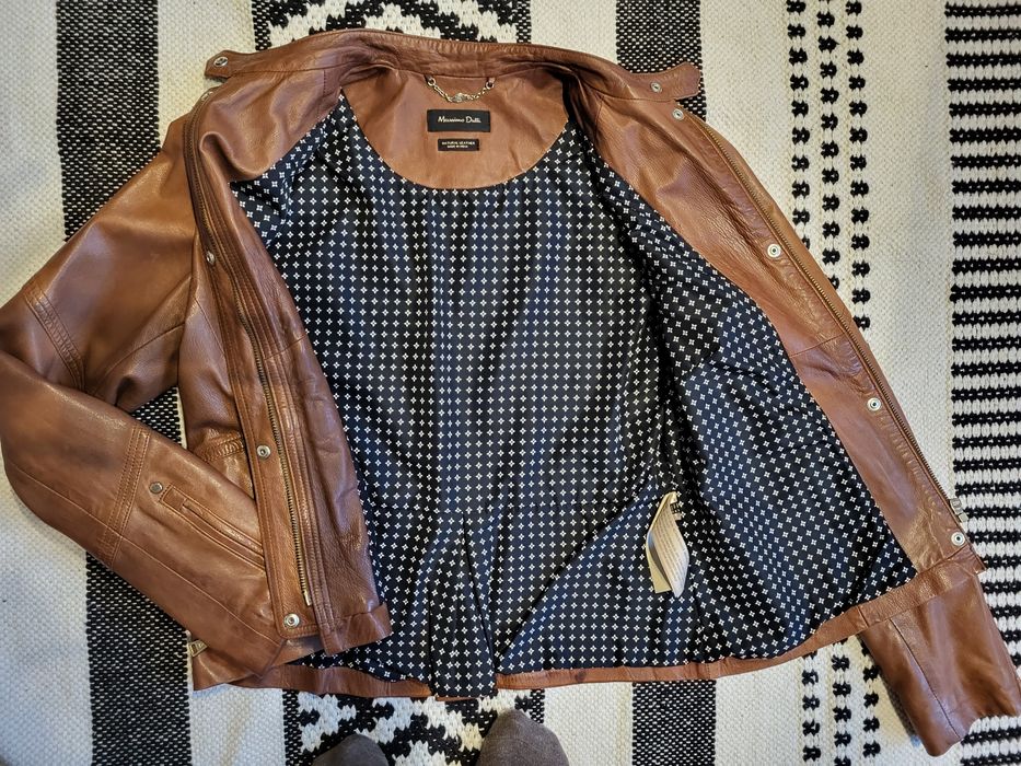Kurtka skórzana Massimo Dutti, M skóra naturalna