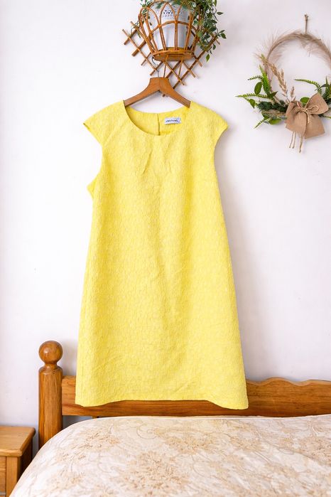 Sukienka żółta midi elegancka chrzest komunia wesele XXL 44