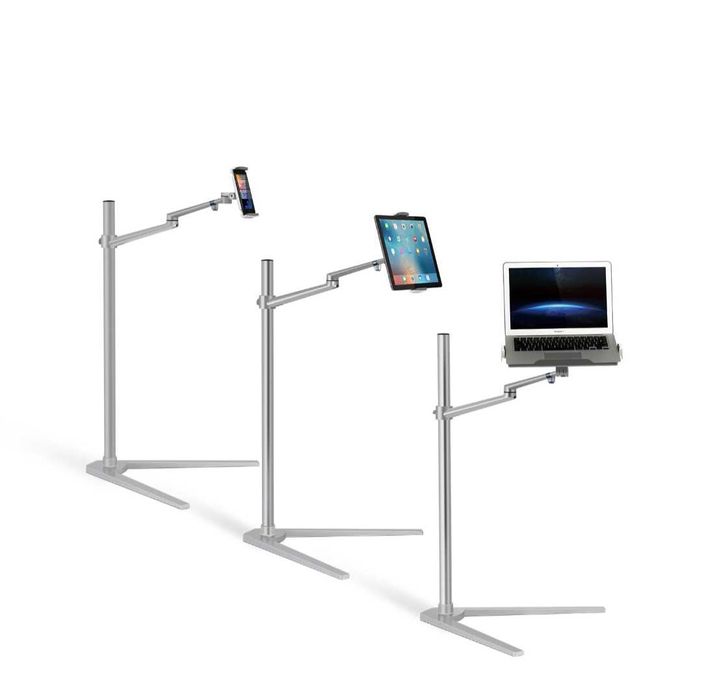 Stojak do laptopa, tableta i smartfona srebrny