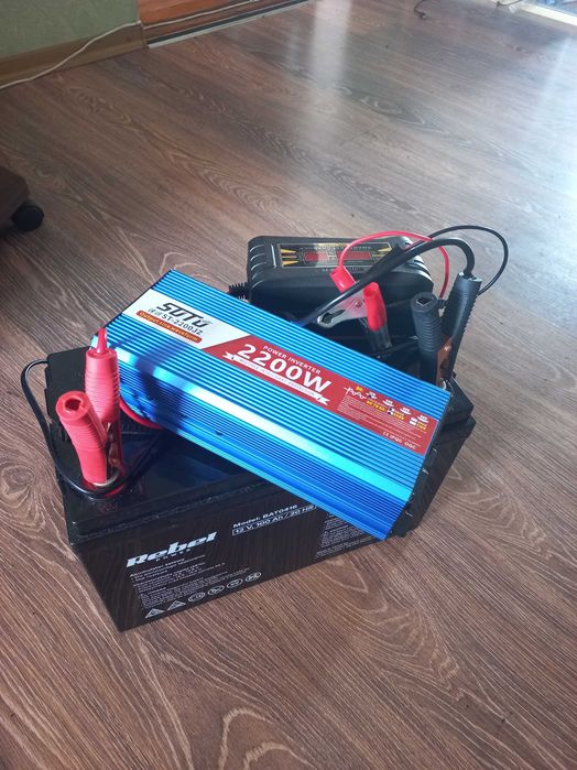 Інвертор SUTU DC 2200W+Аккумулятор Rebel GEL 12V 100Ah+зарядка 12V 10А