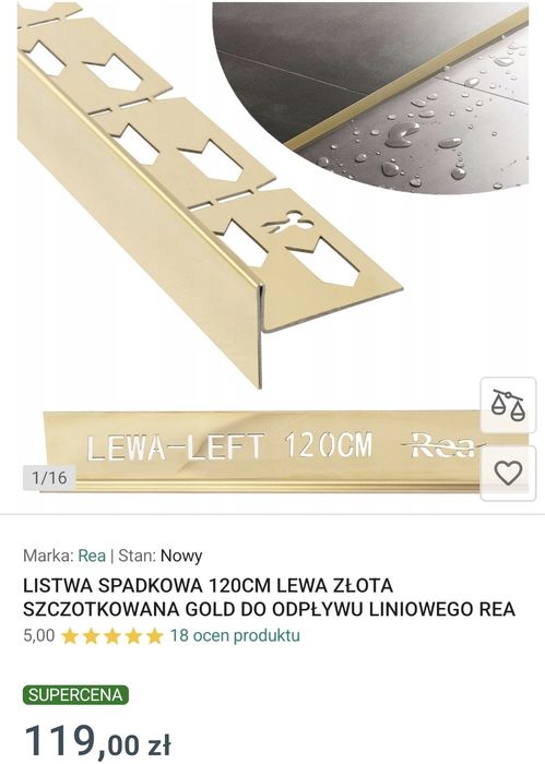 Nowa Listwa spadkowa 120 cm
