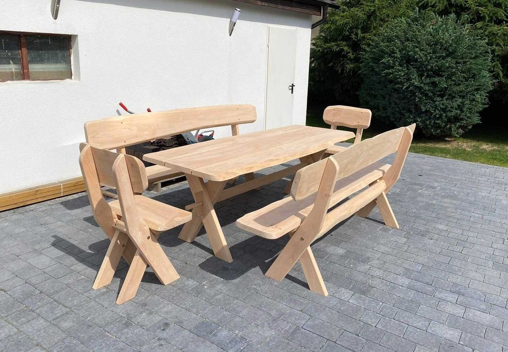 Meble ogrodowe drewniane solidne olchowe komplet OD REKI