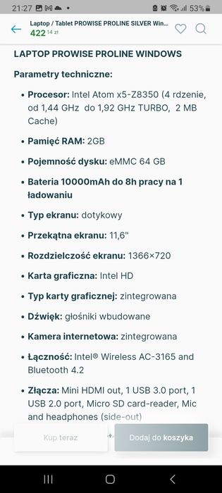 Laptop - tablet nowy