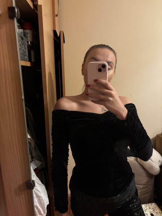 Bluzka Zara S welurowa