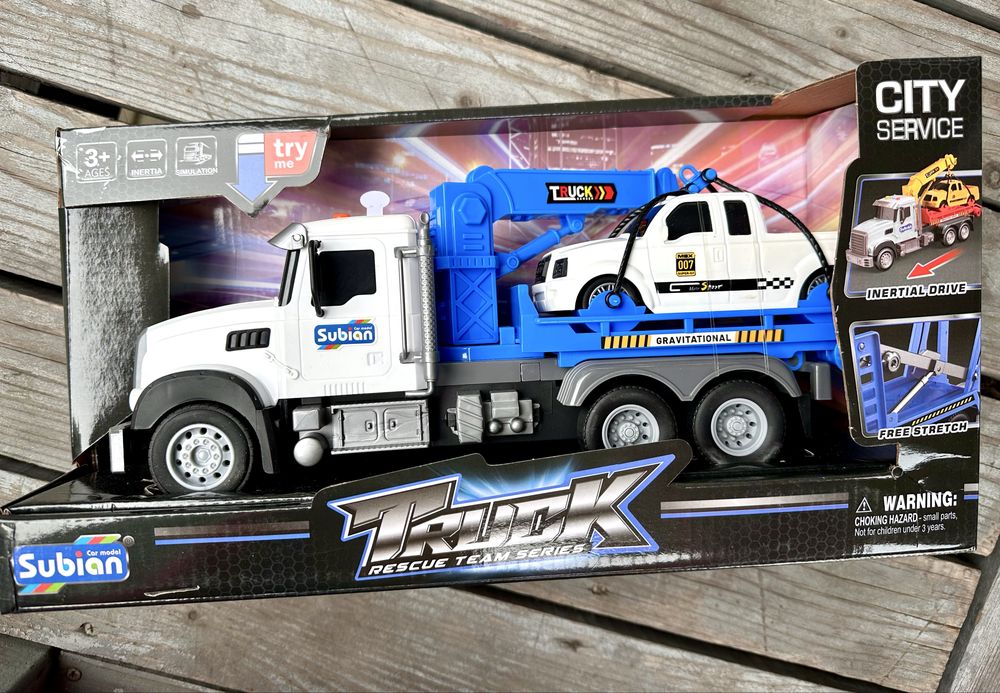 Автовоз, евакуатор інерційний, з поліцейською машинкою S977-28A, муз.