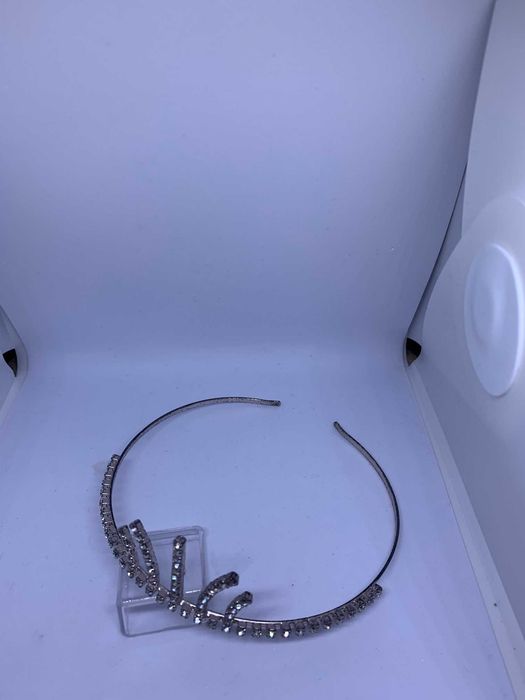 nowy spektakularny diadem ślubny vintage srebro stroik studniówka glam