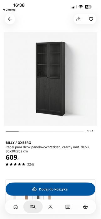 Ikea billy oxberg czarny