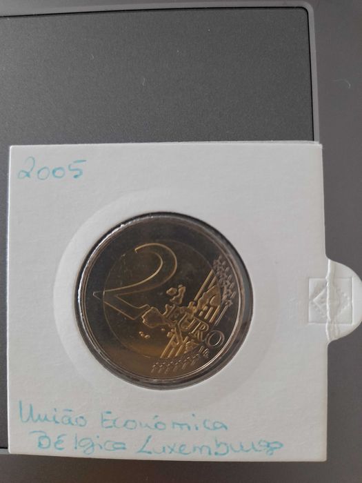 Moeda 2 Euros União Económica Bélgica Luxemburgo