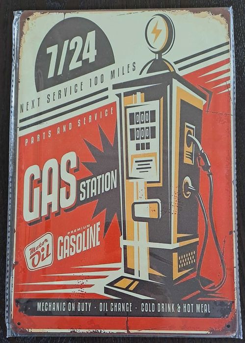 7 Placas Vintage Metalicas Decorativas 20 cm x 30 cm