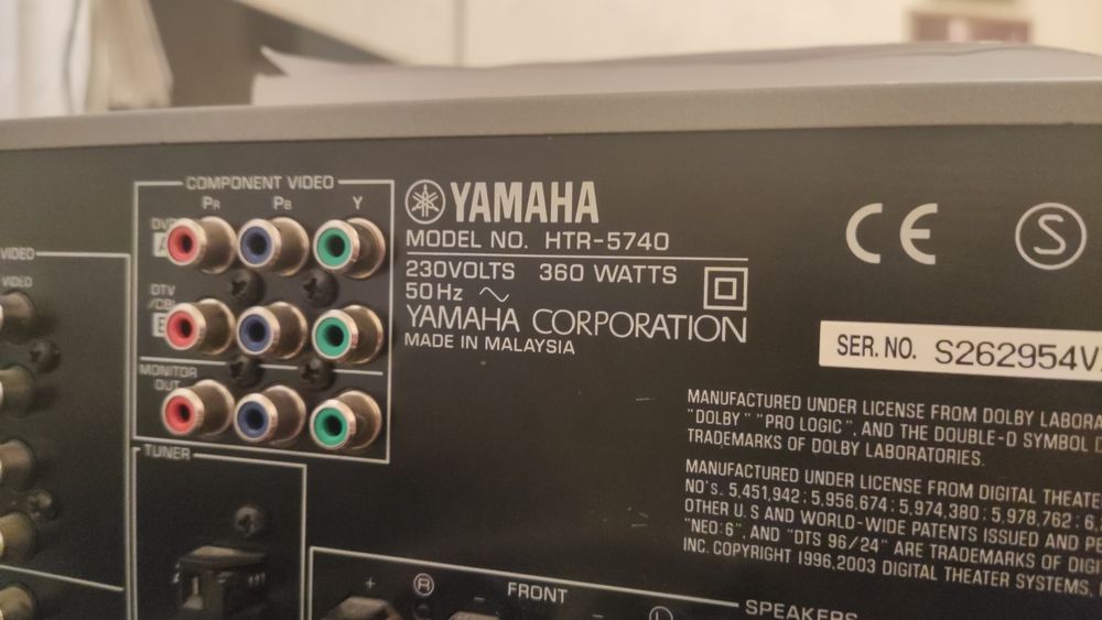 AV-ресивер YAMAHA HTR-5740
YAMAHA HTR-5740
HTR-5740
HTR-5740-5740
HTR-