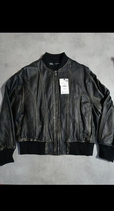 Blusão bomber Zara pele genuína novo