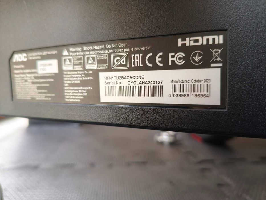 Monitor AOC 27G2U, 144Hz, 27", uszkodzony