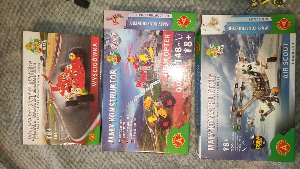 Zestawy mały konstruktor helikopter samolot wyścigówka