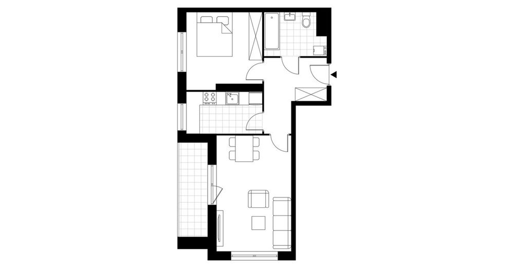2-pokojowe mieszkanie 46m2 + balkon