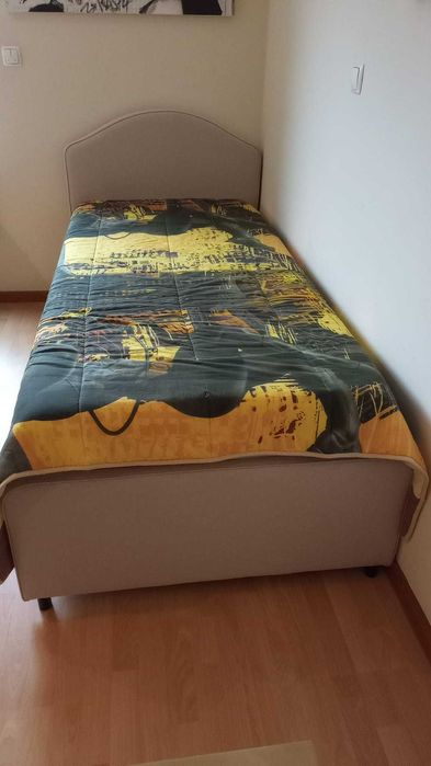 Cama Solteiro bege
