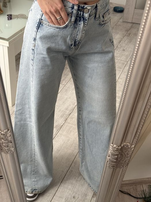 Широкі голубі джинси wide leg