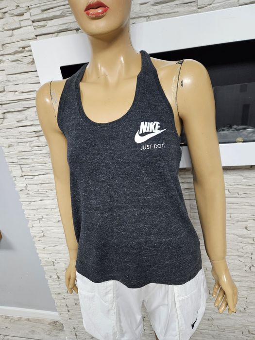 Top / T-shirt Nike szary na ramiączkach rozmiar S sportowy