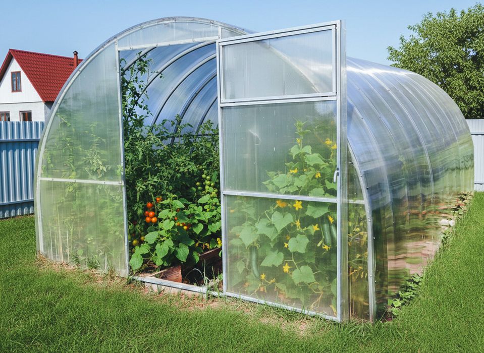 Szklarnia Mocna pr.40x20 3x4m z poliwęglanu 6mm