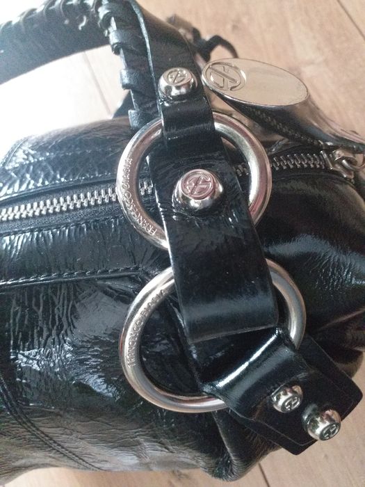 FRANCESCO BIASIA MAŁA oryginalna skóra naturalna lakierowana torebka