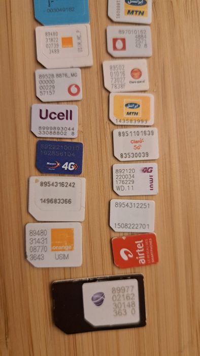 Karty sim rozne kraje