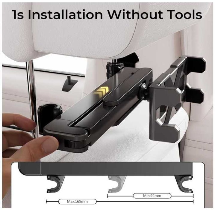Uchwyt na tablet na zagłówek samochodowy Peastrex