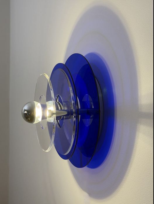 Lampa lampka na ścianę kinkiet kobaltowy niebieska vintage retro loft