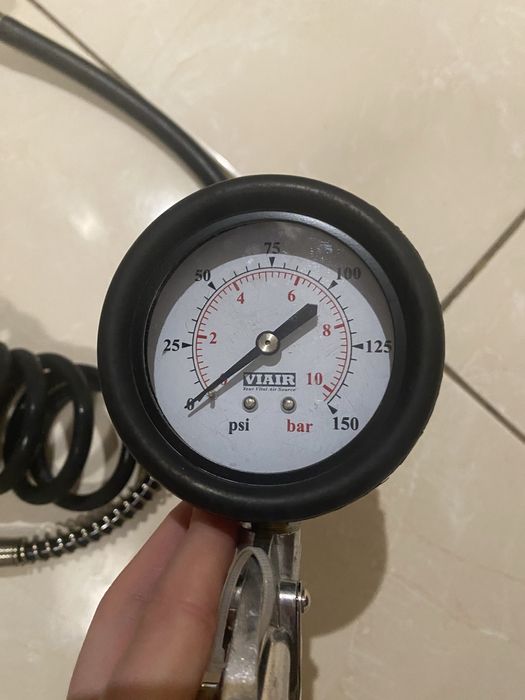 спиральный полиуретановый пневматический шланг с малометром