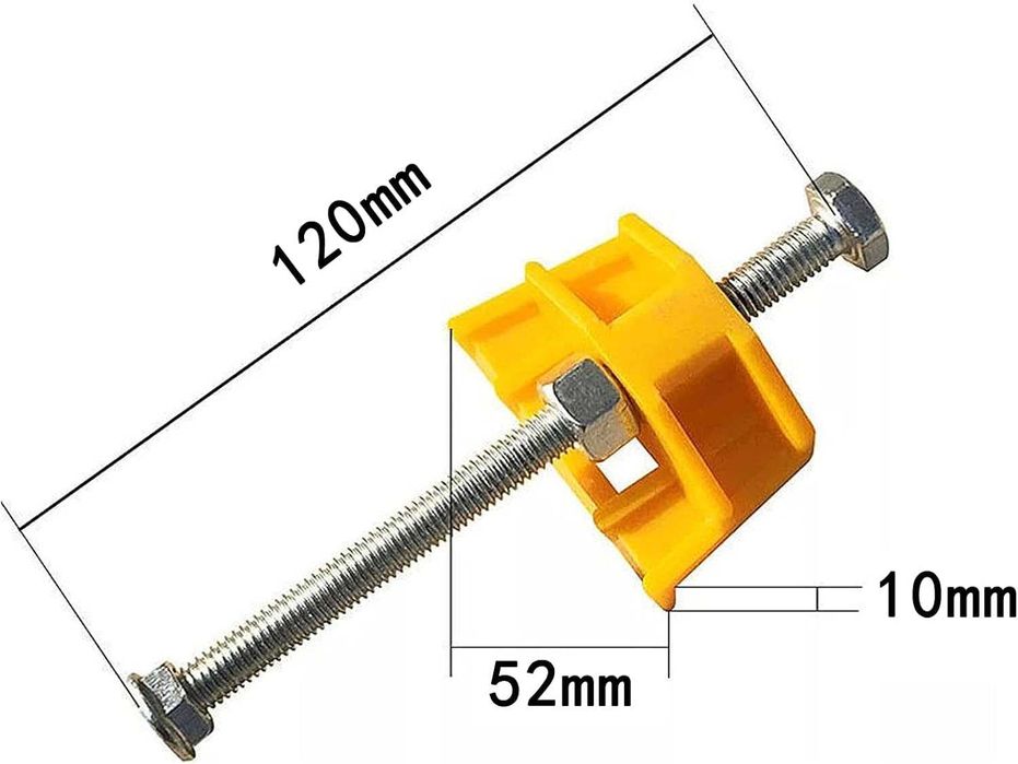 Zestaw 10 uchwytów do płytek 2–9,5 cm stal nierdzewna, regulacja