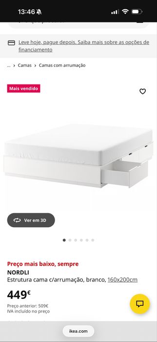 Cama ikea Nordli 160x200