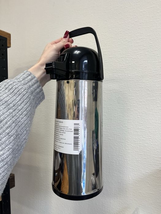 Великий якісний термос 1,9л скло