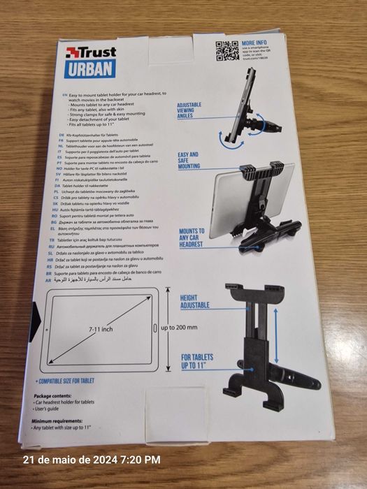Suporte de tablet para carro Trust