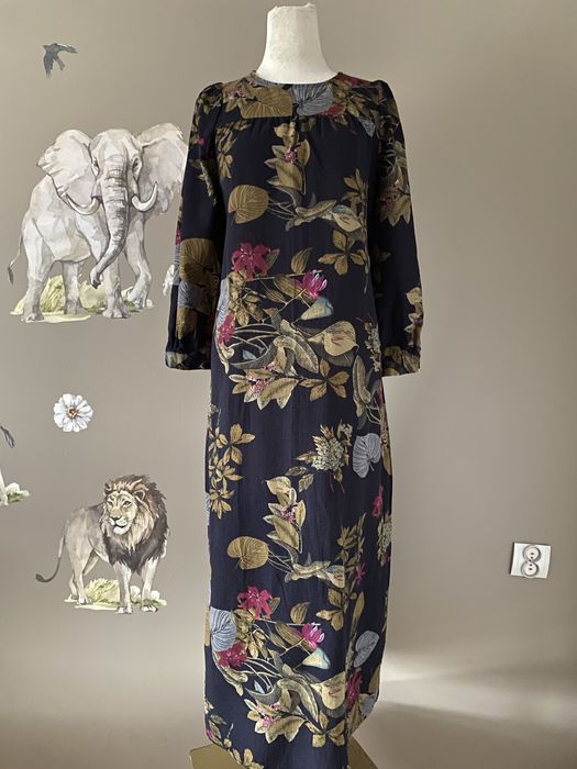 Długa bawełniana sukienka maxi boho kwiatowy print