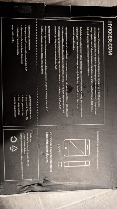 VR Okulary 3D / Gogle VR dla smartfonów