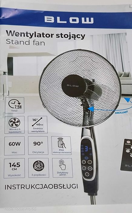 Wentylator podłogowy Blow  czarny